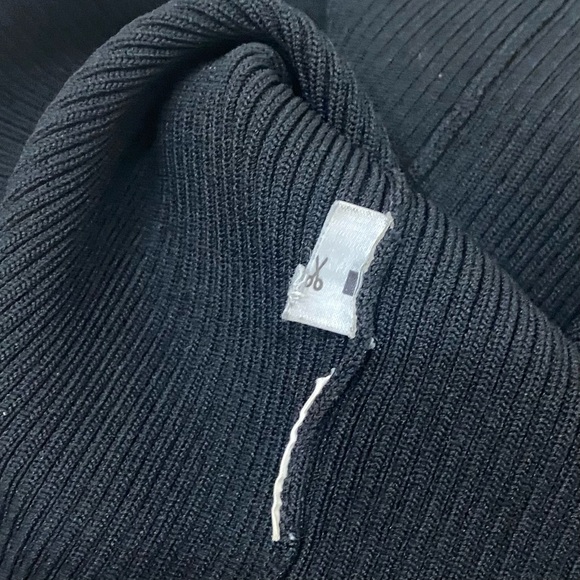 MICHAEL Michael Kors Jacquard Trimmed Ribbed Knit Bodycon Black Dress Size M - Picture 14 of 16